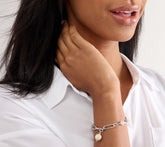 Honora Elongated Link Cultured Potato & Ming Pearl Bracelet Sterling Silver 7-1/2"